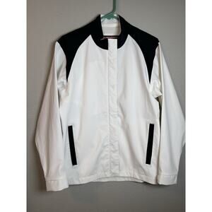 Sun Mountain Women's White Black Trim Zip Front Ski Snow Jacket‎ Medium